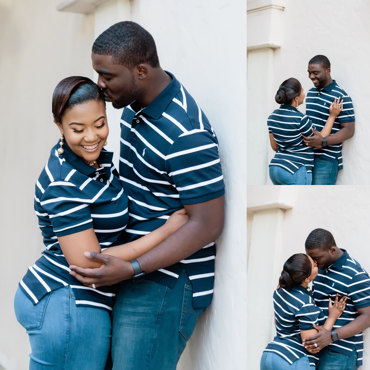 black couple engagement photo